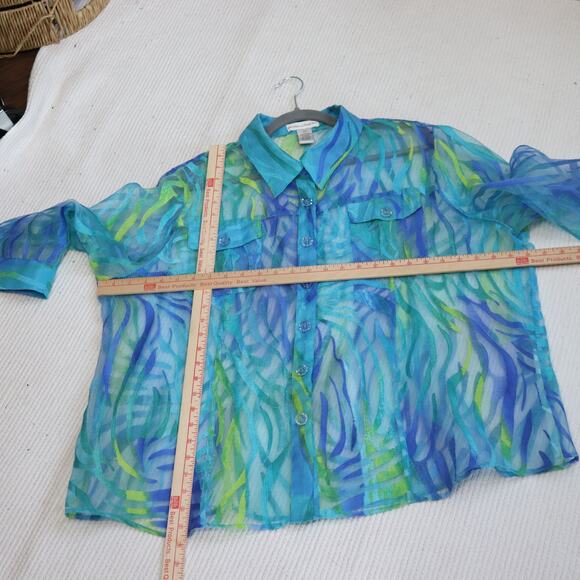 Vintage Draper & Damon's Sheer Blouse Size 2XL - Picture 3 of 6